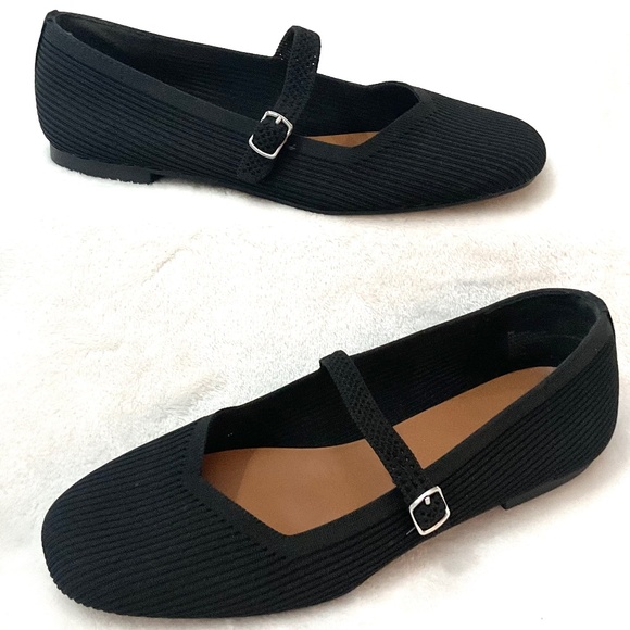 BLACK MIXIT MARY JANE SQUARE TOE BUCKLED SLIP ON BALLET SHOES SIZE 8M - Picture 13 of 14